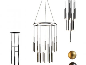 grok lighting-candle chandelier 3D Model
