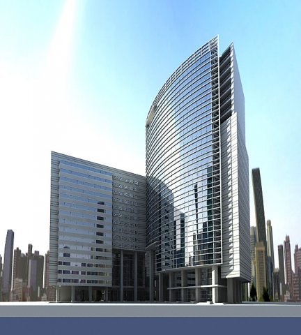 high-rise building office for animation 3D Model .c4d .max .obj .3ds .fbx .stl .blend