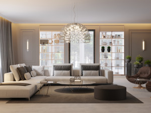 living room 3ds max corona scene 3D Model