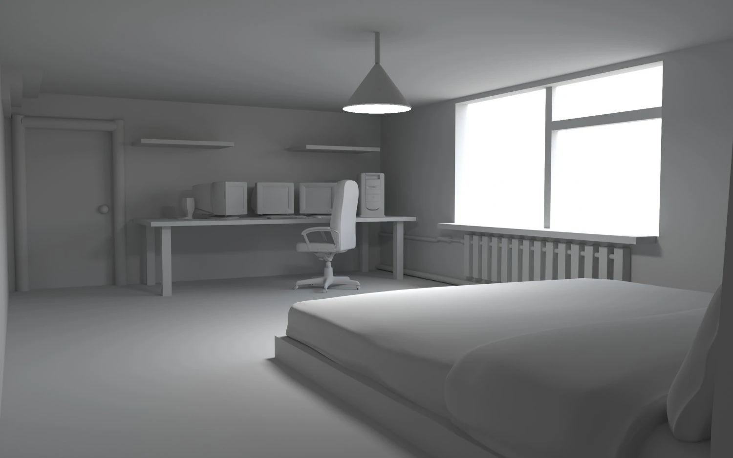 bedroom 3D Model .c4d .max .obj .3ds .fbx .stl .blend 