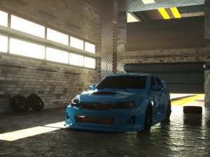 subaru in garage 3D 모델