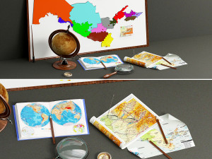 geographer set Modello 3D