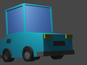 low poly car blue Model 3D