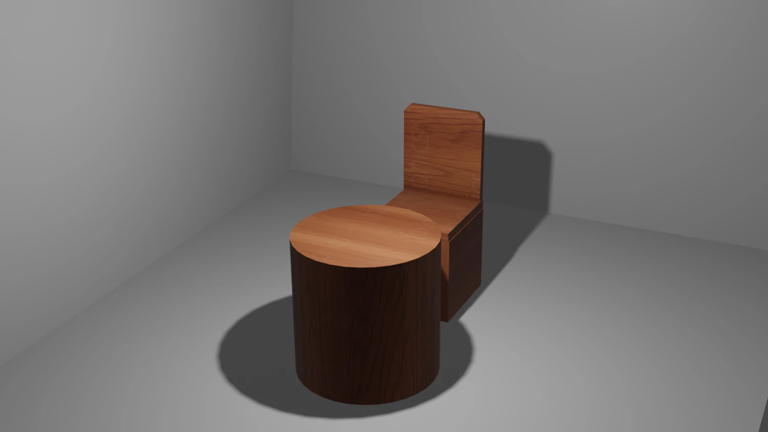 wood chair and table 3D Model .c4d .max .obj .3ds .fbx .stl .blend 
