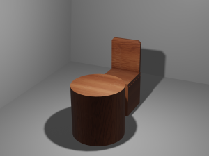 wood chair and table 3D Model