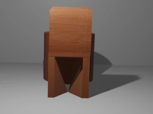 wood chair and table 3D Model