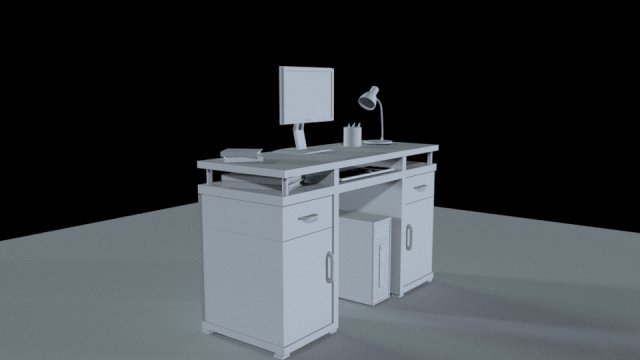 desk computer 3Dモデル .c4d .max .obj .3ds .fbx .stl .blend 