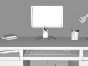 desk computer 3Dモデル