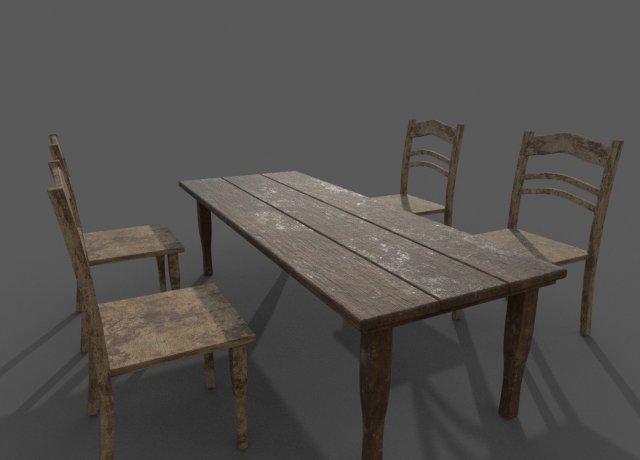 table with chairs Modello 3D .c4d .max .obj .3ds .fbx .stl .blend 