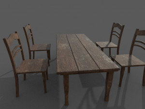 table with chairs Modello 3D