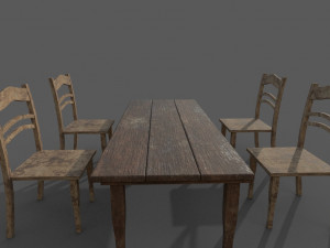 table with chairs Modello 3D