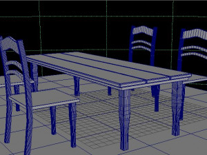 table with chairs Modello 3D