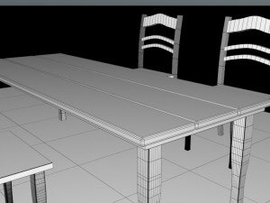 table with chairs Modello 3D