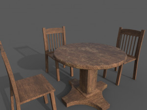 table bar with chairs 3D मॉडल