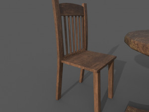 table bar with chairs 3D मॉडल