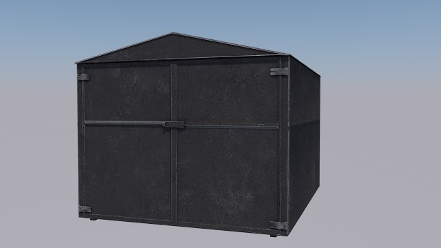 post-apocalyptic garage 3D Модель .c4d .max .obj .3ds .fbx .stl .blend 