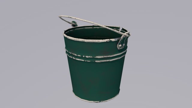 green shabby bucket 3D 모델 .c4d .max .obj .3ds .fbx .stl .blend 