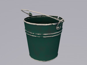green shabby bucket 3D Model