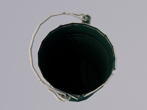 green shabby bucket 3D 모델