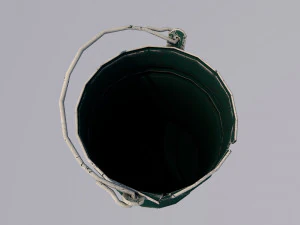 green shabby bucket 3D Model