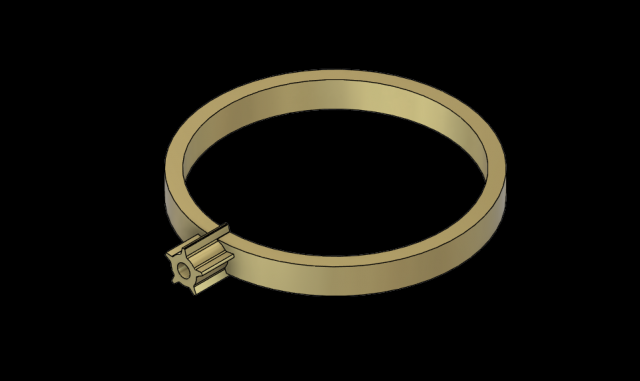 gear ring made from gold 3Dモデル .c4d .max .obj .3ds .fbx .stl .blend 