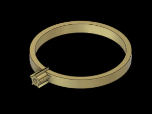 gear ring made from gold 3D Model