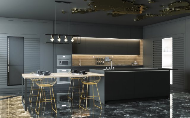 厨房 3D 模型 .c4d .max .obj .3ds .fbx .stl .blend 