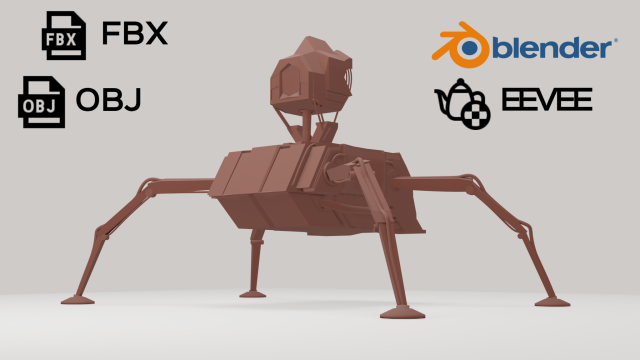 walking gear alien technology Modelo 3D .c4d .max .obj .3ds .fbx .stl .blend 
