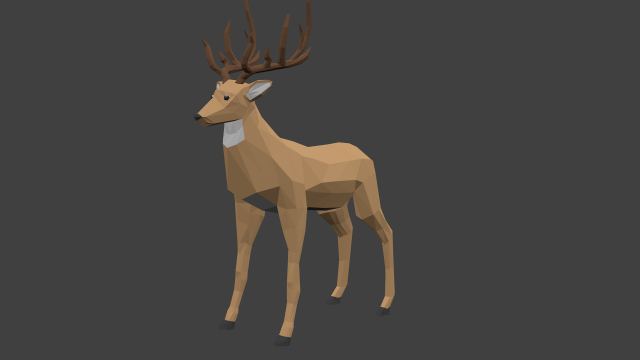low poly animal- deer 3D Модель .c4d .max .obj .3ds .fbx .stl .blend 