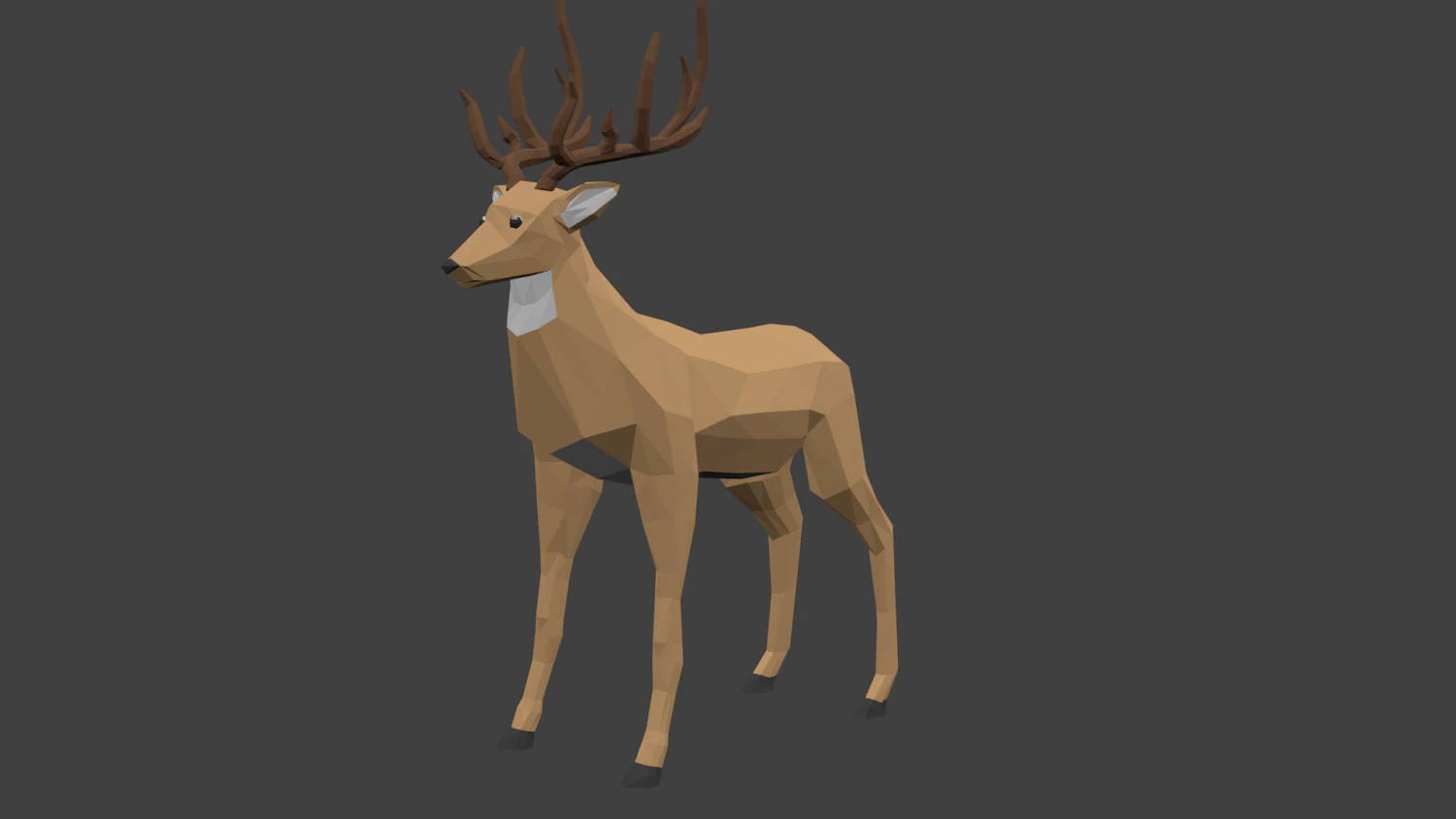 low poly animal- deer 3D Model .c4d .max .obj .3ds .fbx .stl .blend 