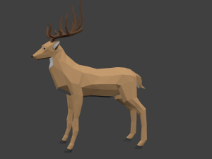 low poly animal- deer 3D Модель