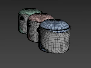 pufs circu animal stools collection 3D Model