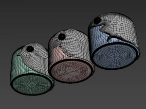 pufs circu animal stools collection 3D Model