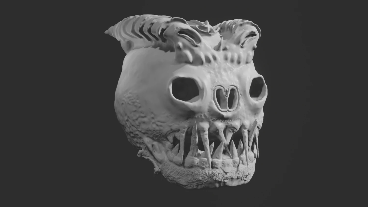 monster head 3D Model .c4d .max .obj .3ds .fbx .stl .blend 