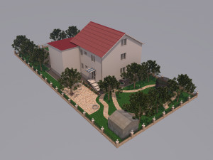 two-story house 3D 模型