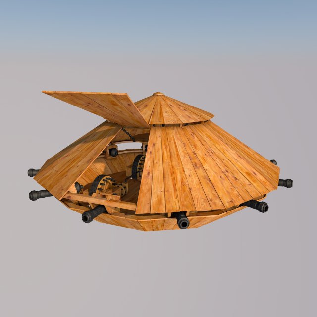 tank - leonardo da vinci 3Dモデル .c4d .max .obj .3ds .fbx .stl .blend 