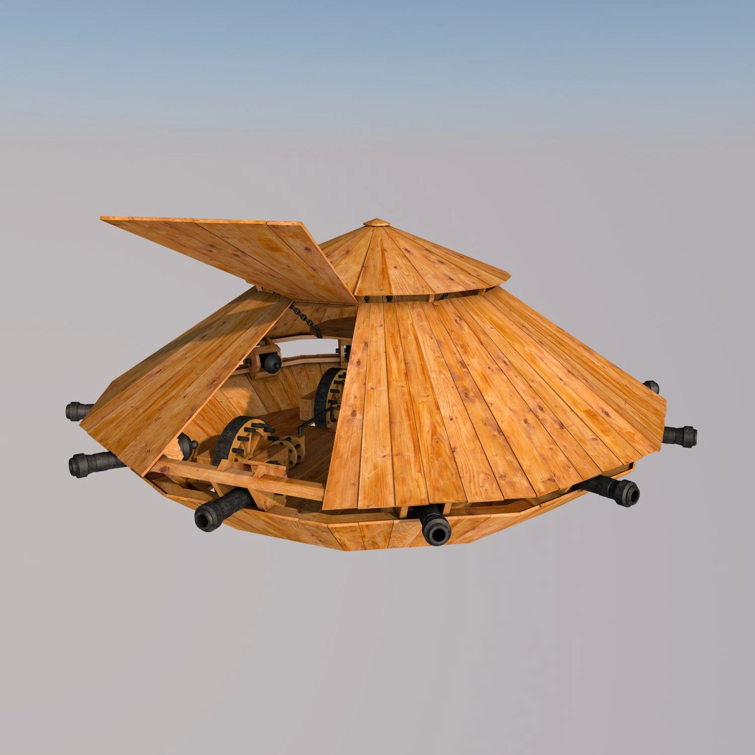 tank - leonardo da vinci 3D Model .c4d .max .obj .3ds .fbx .stl .blend 
