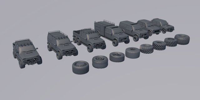 vaz niva offroad pack 3D Model .c4d .max .obj .3ds .fbx .stl .blend 