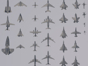 planes and helicopters collection Model 3D
