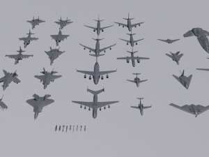 planes and helicopters collection 3D Модель
