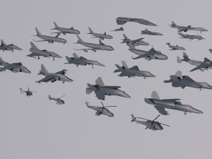 planes and helicopters collection 3D Модель