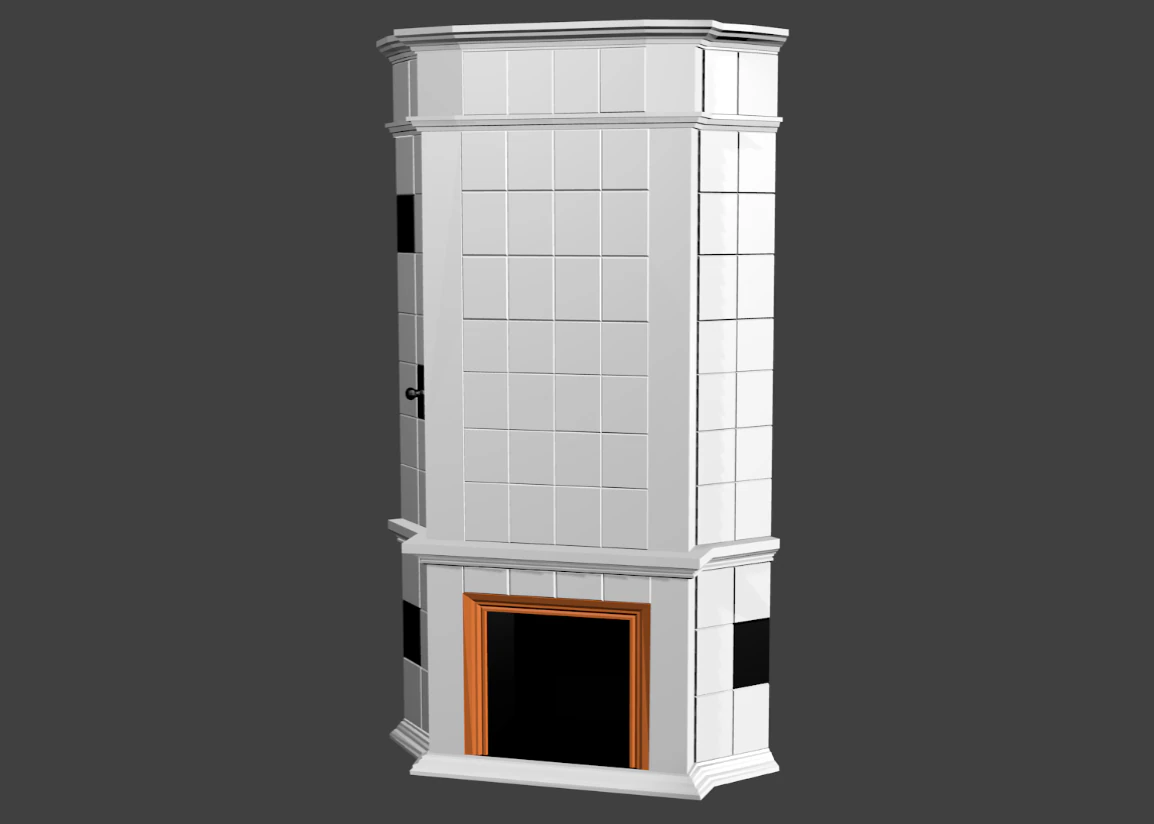 old furnace - fireplace 3D Model .c4d .max .obj .3ds .fbx .stl .blend