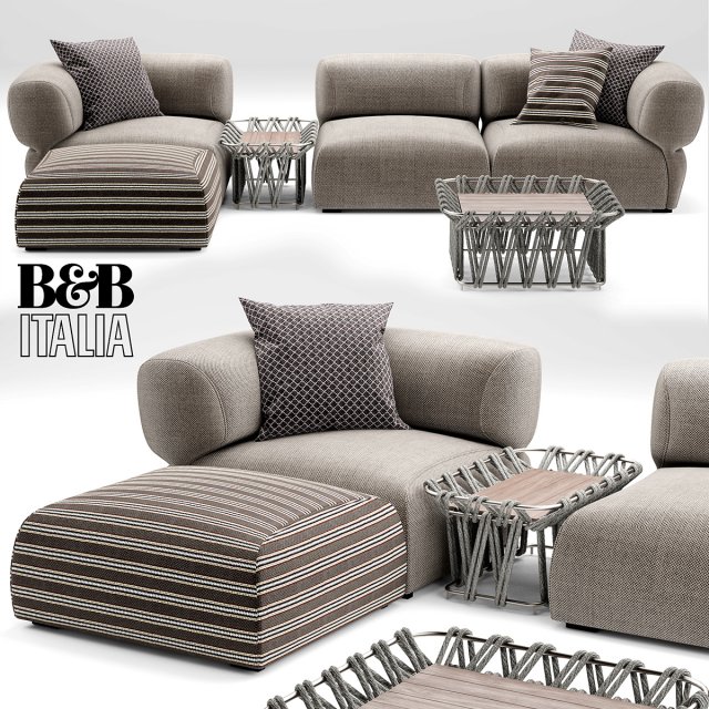 butterfly bt007 sofa bb italia Modelo 3D .c4d .max .obj .3ds .fbx .stl .blend 