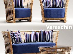 varaschin tonkino sofa and armchair 3D मॉडल