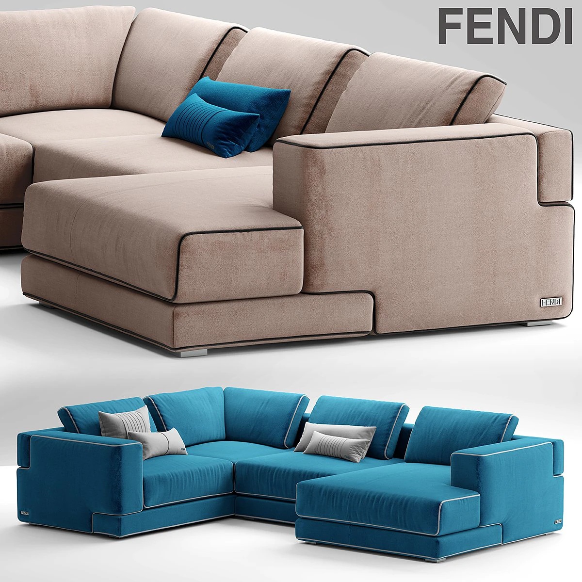 sofa sloane fendi casa 3D Model .c4d .max .obj .3ds .fbx .stl .blend 