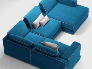 sofa sloane fendi casa 3D Model