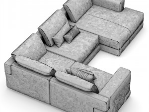 sofa sloane fendi casa 3D Model