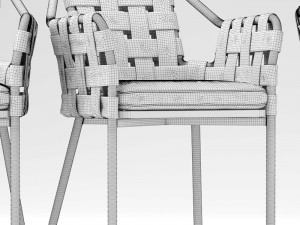 varaschin obi chair and natuzzi table Model 3D