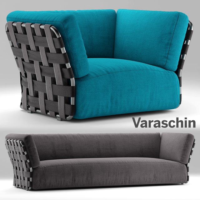 varaschin obi sofa and armchair 3D 모델 .c4d .max .obj .3ds .fbx .stl .blend 