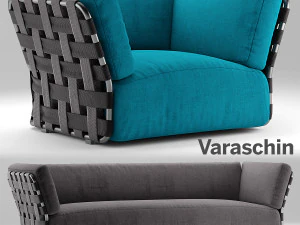 Sofa i fotel Varaschin Obi Model 3D